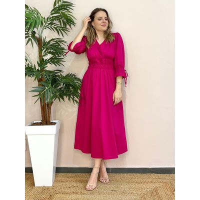 Vestido Julia Midi - Rosa - DONNA LELLA