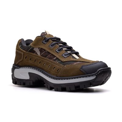 Tênis Masculino Adventure Couro Legitimo 4800 Oliv... - Shopfran