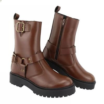 Coturno Biker Boots Caramelo - Shopfran