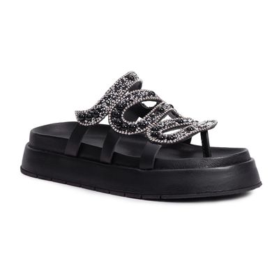 Papete Flatform Donatela Preta - Shopfran