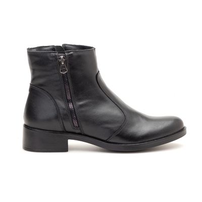 Bota Feminina Couro Cano Curto Preta - Shopfran