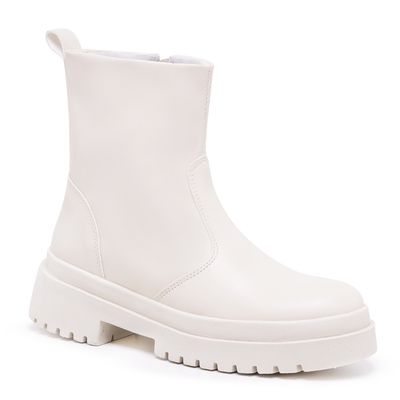 Coturno Feminino Chelsea Off White - Shopfran