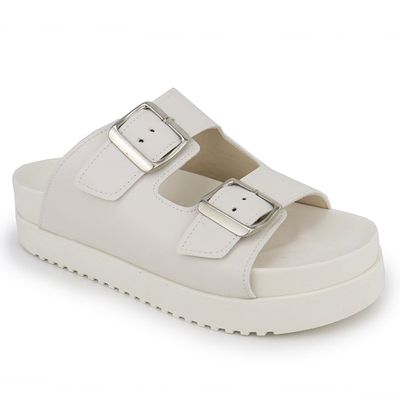  Papete Flatform Fivela Dupla Off White Manoela P0... - Shopfran