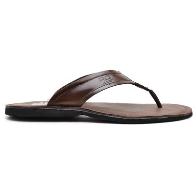 Chinelo De Dedo Couro Marrom - Shopfran