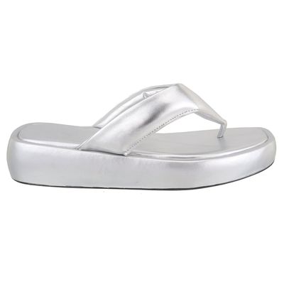 Papete Tamanco Feminino Prata Roberta - Shopfran