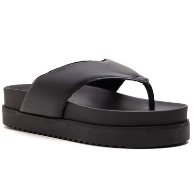 Chinelo De Dedo FlatForm Preta Maisa P002 - Shopfran