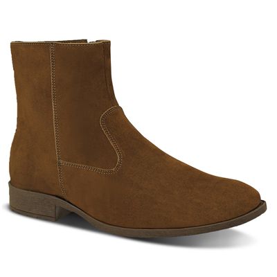 Bota Chelsea Boots Slim Zíper Em Couro Nobuck Legí... - ESCRETE