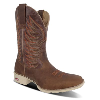 Bota Texana Country Escrete Bico Quadrado Couro Le... - ESCRETE