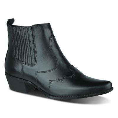 Bota Confort Dallas Couro Preto - ESCRETE