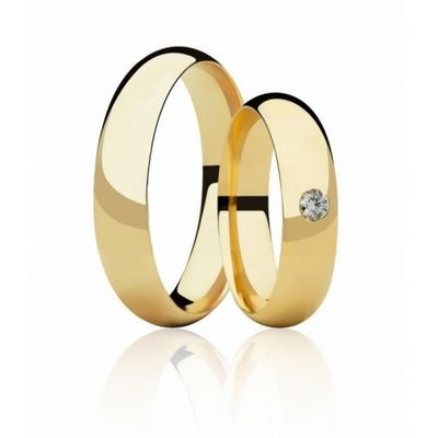 Par De Aliança Casamento De Ouro 18k Com 5mm e Zircônia De 1,7mm - 10... - Fábrica do Ouro ®️