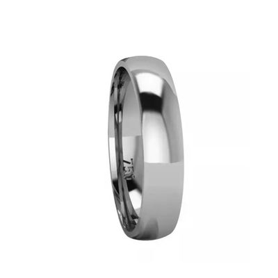 Aliança Individual Em Ouro Branco 18k Tradicional Com 4,0mm - 104308 - Fábrica do Ouro ®️