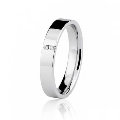 Aliança Individual Prata 950 3mm Com Zircônias Anatômica - 204390 - Fábrica do Ouro ®️