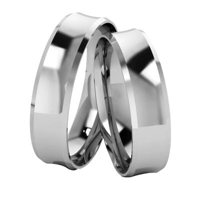 Par De Aliança Em Prata 950 Côncavo Com 5,0mm - 204136 - Fábrica do Ouro ®️