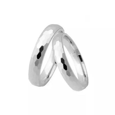 Par De Aliança Em Prata 950 Python Com 4,0 mm Anatômica - 204153 - Fábrica do Ouro ®️