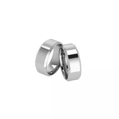 Par De Aliança Em Prata 950 Reta Chanfrada com 7mm - 204163 - Fábrica do Ouro ®️