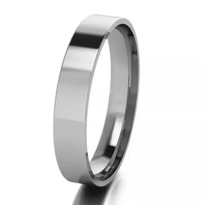 Aliança Individual Prata 950 Quadrada Com 4mm - 204188 - Fábrica do Ouro ®️