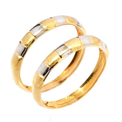 Par De Aparadores De Ouro 18k Bicolor - 101340 - Fábrica do Ouro ®️
