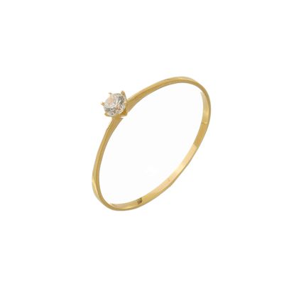 Anel De Ouro 18k Solitário Destiny Com Zircônia - 103071 - Fábrica do Ouro ®️