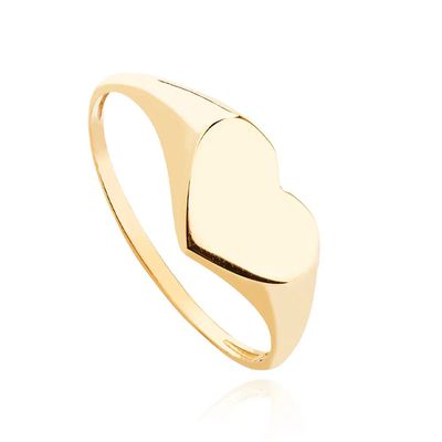 Anel De Ouro 18k Harmonia Coração Mindinho - 103250 - Fábrica do Ouro ®️