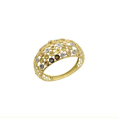 Anel De Ouro 18k Círculo Tricolor - 103767 - Fábrica do Ouro ®️