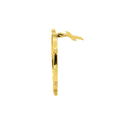 Anel De Ouro 18k Terço com Pingente de Cruz