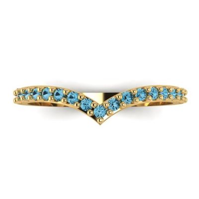 Anel de Ouro 18k Solitário Em V Com Zircônias - 104069 - Fábrica do Ouro ®️