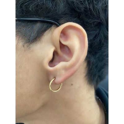 Brinco Masculino Individual De Ouro 18k Argola 14mm Plus