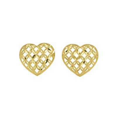Brinco De Ouro 18k Coração Alado M - 103369 - Fábrica do Ouro ®️