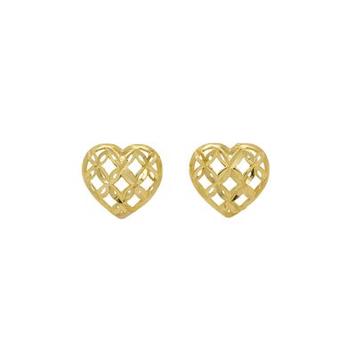 Brinco De Ouro 18k Coração Alado P - 103375 - Fábrica do Ouro ®️