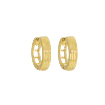 Brinco De Ouro 18k Argola Escadinha - 103565 - Fábrica do Ouro ®️
