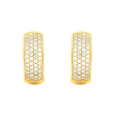 Brinco De Ouro 18k Meia Argola Lumiere P - 103652 - Fábrica do Ouro ®️