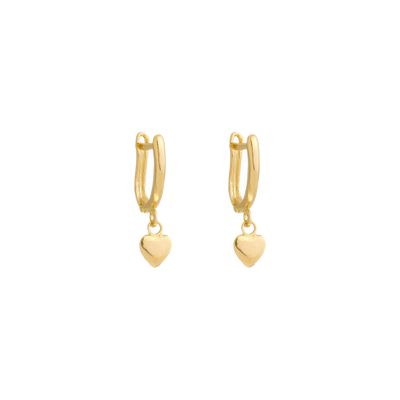 Brinco De Ouro 18k Heart - 103735 - Fábrica do Ouro ®️