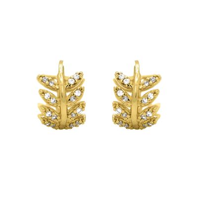 Brinco De Ouro 18k Ramo com Zircônias - 103742 - Fábrica do Ouro ®️