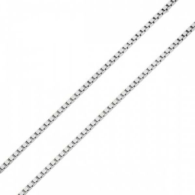 Corrente De Ouro Branco 18k Veneziana De 0,7mm Com 45cm - 100553 - Fábrica do Ouro ®️