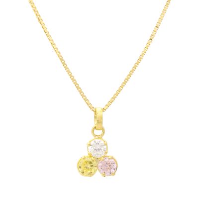 Corrente De Ouro 18k Infantil Malha Veneziana De 0,5mm Com 35cm Com Pi...