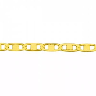 Corrente De Ouro 18k Piastrine Trabalhada De 5mm Com 70cm