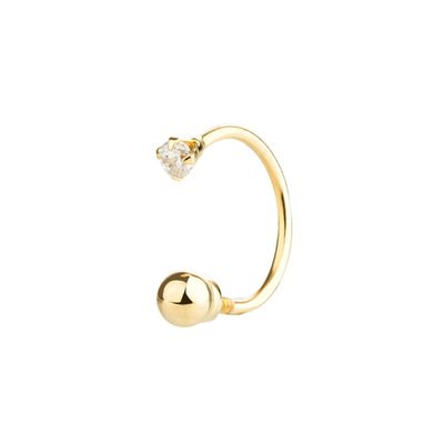Piercing De Orelha, Nariz Ou Tragus De Ouro 18k Bolinha Com Zircônia -... - Fábrica do Ouro ®️