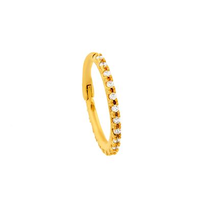 Piercing De Orelha, Helix/Cartilagem/ Snug De Ouro 18k redondo de Zirc... - Fábrica do Ouro ®️