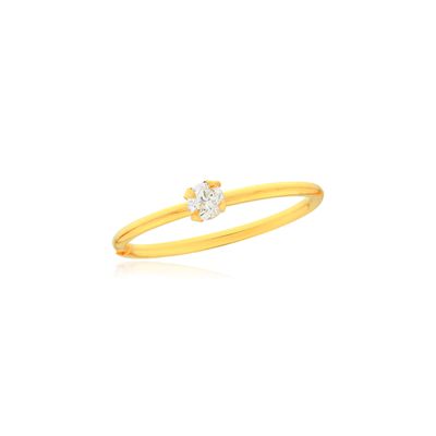 Piercing De Orelha, Hélix/Cartilagem De Ouro 18k Redondo com Zircônia
