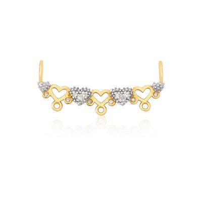 Canga De Ouro 18k Tripla Com Corações e Ródio - 100499 - Fábrica do Ouro ®️