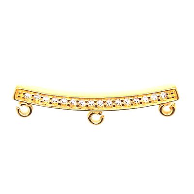 Canga De Ouro 18k Tripla Com Zircônias - 100664 - Fábrica do Ouro ®️