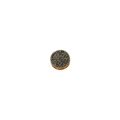 Pingente De Ouro 18k Pavê Redondo Com Zircônias Negras - 101510 - Fábrica do Ouro ®️