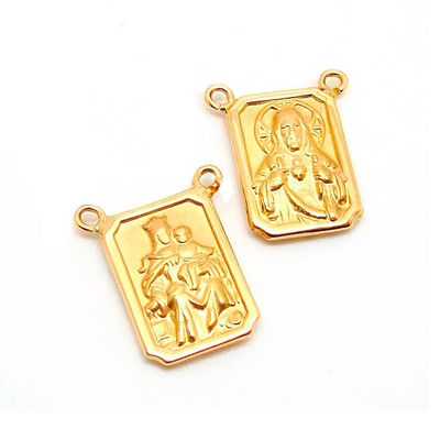 Plaquinha De Ouro 18k Para Escapulário Grande Dupla Face - 102832 - Fábrica do Ouro ®️