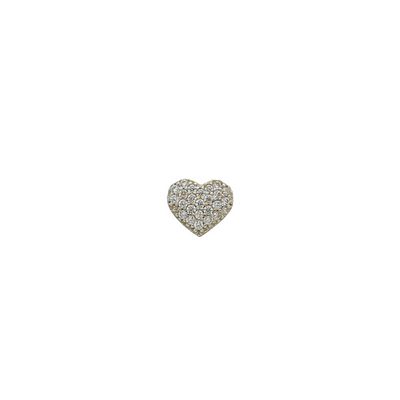 Pingente De Ouro 18k Coração Com Zircônias - 103347 - Fábrica do Ouro ®️