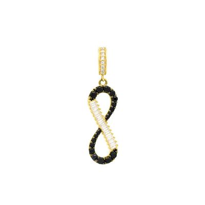 Berloque de Ouro 18k Infinito com Zircônias Dois em Um - 103600 - Fábrica do Ouro ®️
