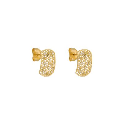 Brinco De Ouro 18k Sunshine com Zircônias - 103734 - Fábrica do Ouro ®️
