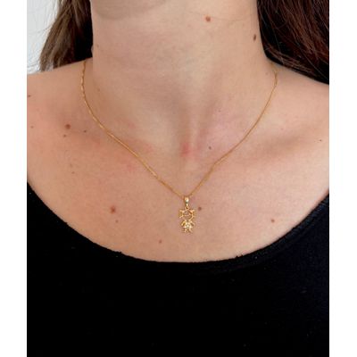 Pingente De Ouro 18k Menina Com Zircônias - 103788 - Fábrica do Ouro ®️