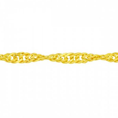 Pulseira De Ouro 18k Singapura De 1,2mm Com 15cm