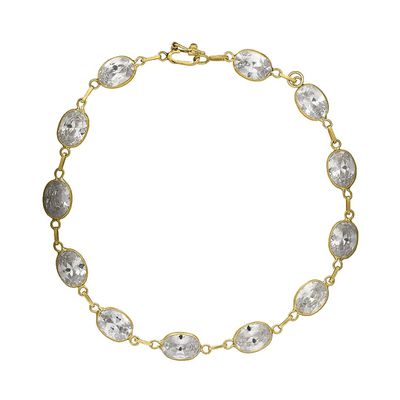 Pulseira De Ouro 18k Cintilante de 21cm Com Zircônias - 103747 - Fábrica do Ouro ®️
