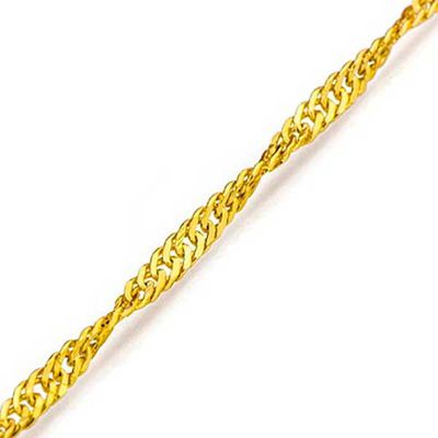 Tornozeleira De Ouro 18k Singapura De 1,0mm Com 24cm - 100650 - Fábrica do Ouro ®️